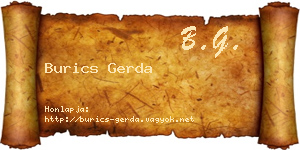 Burics Gerda névjegykártya
